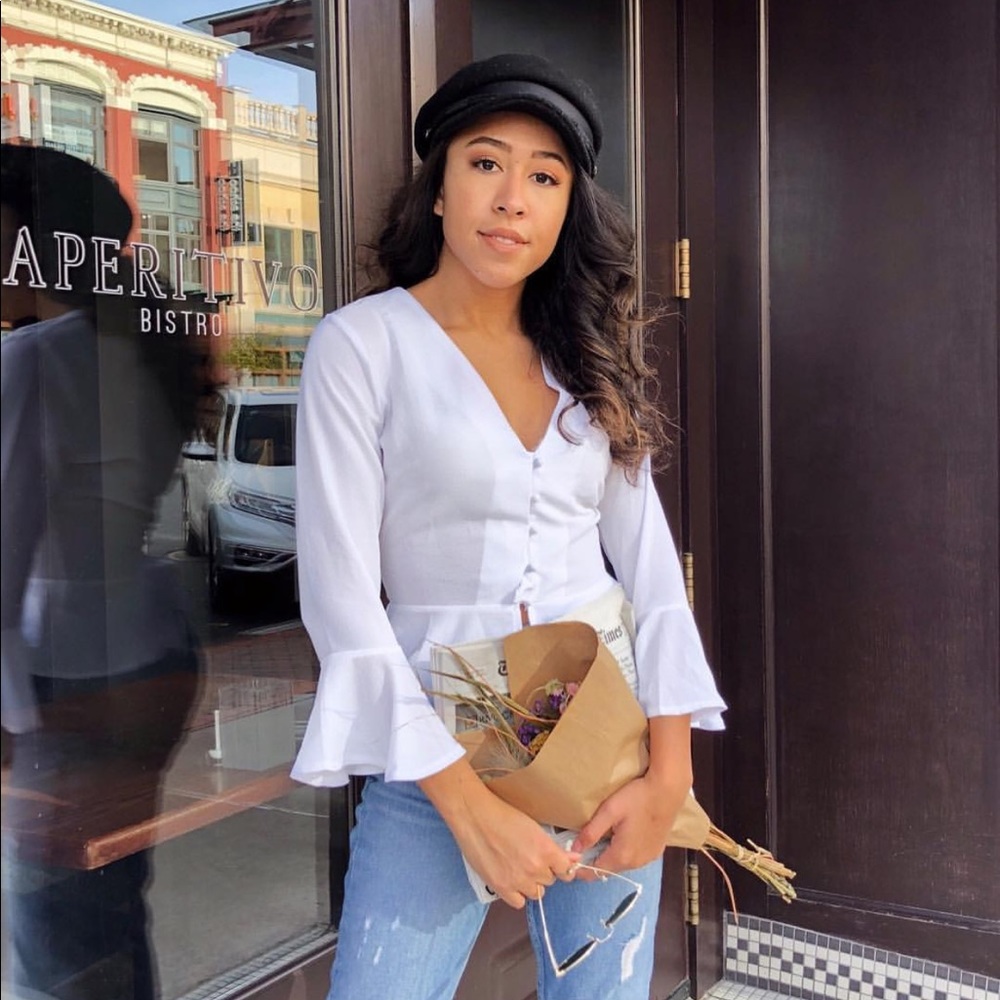 Button up white blouse